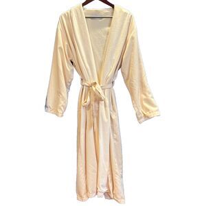 Restoration Hardware ivory terrycloth lined spa bath robe unisex L cozy lounge